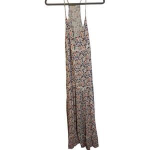 H&M Logg Women 12 White Floral Maxi Dress Boho Prairie Western Festival Beach